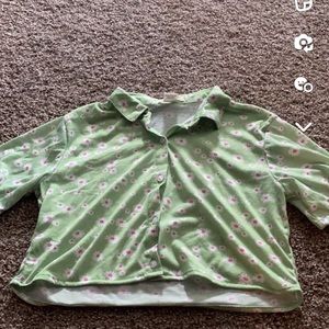 Cropped button down shirt